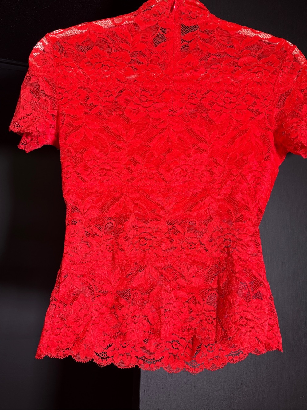 Guess Red Lace Short-Sleeve Women's Top